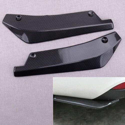 CITALL 2Pcs Car Rear Bumper Lip Wrap Angle Splitter Diffuser Canard Fit For BMW F30 F31 F32 F33 F22 Carbon Fiber Style