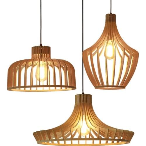 Dining Room Wooden Pendant Lamp Farmhouse Corridor Dining Table Simple Pendant Lamp Model Room Shop Decorative Light Fixture