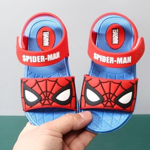 Disney Spider-Man Childrens Slippers 2021 Summer Indoor Non-slip Cartoon Home Sandals Boys and Girls Wear Beach Sandals