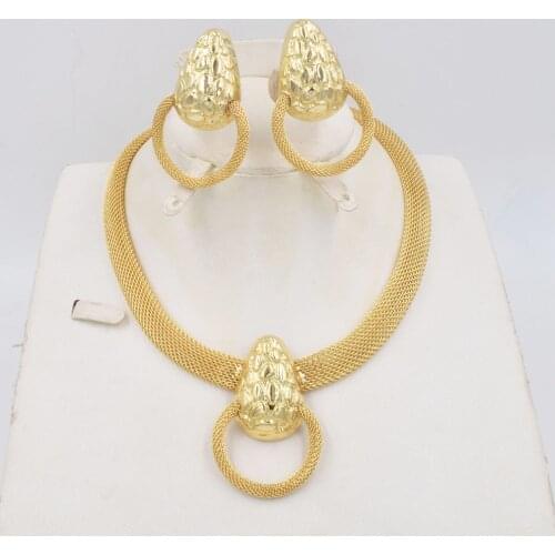 Dubai Gold Jewelry Sets Nigerian Wedding African Beads Crystal Bridal Jewellery Set Rhinestone Ethiopian Jewelry parure