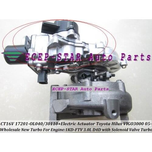 Free Ship Turbo Electric actuator CT16V 17201-OL040 17201OL040 17201-30110 For TOYOTA HILUX SW4 Landcruiser D4D 1KD 1KD-FTV 3.0L