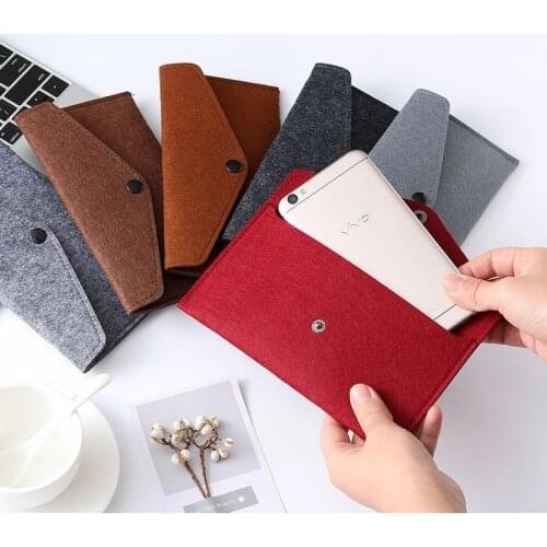 2021 New Felt Simple Envelope Wallet Multiple Uses High Quality Bags for Phone Flip Pouch Coin Purse Cover UnisexDropshipping