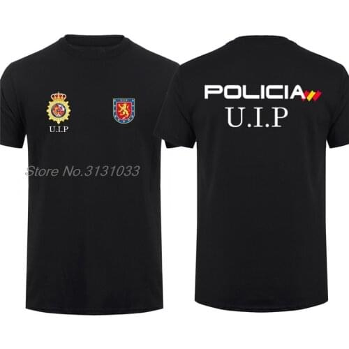 Spain National Police T Shirt Man Cool Espana Policia CNP UIP UPR Anti Riot Force T-shirt Short Sleeve Men Tops Tees Streetwear