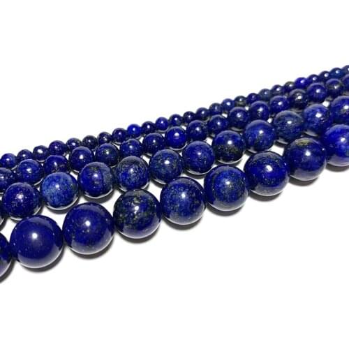 Fine 100% Natural Lapis Lazuli Loose Round Gem Stone Beads For Jewelry Making DIY Bracelet Neckalce Earrings Handmade 4/6/8/10MM