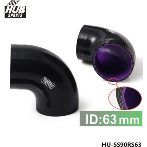 2.5" 63mm 90 Degree Elbow Coupler Silicone Hose Coolant Radiator Black For TOYOTA SUPRA MA70 MK3 7M-GT/7MGTE turbo HU-SS90RS63