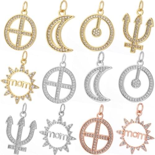 Cross Sun Moon Designer Charms Gold Cute Earrings Charms Jewelry Making Supplies Designer Diy Pendant Necklace Charms Butterfly