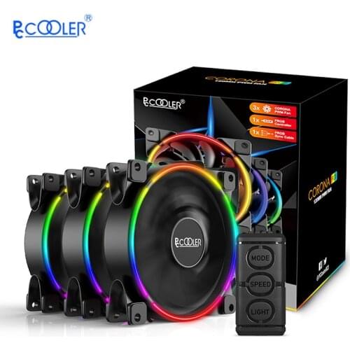 PCCOOLER HALO FRGB Fans PC Cooling 5V/3pin AURA Cooler 120mm Computer Case Fan Silent CPU Fan 3-piece Set