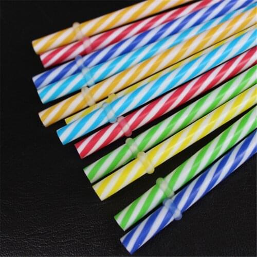6Pcs/Lot Reusable Bar/Pub Biodegradable Distored Color Beverage Hard Plastic Stripe Drinking Straws Party Wedding Supplies