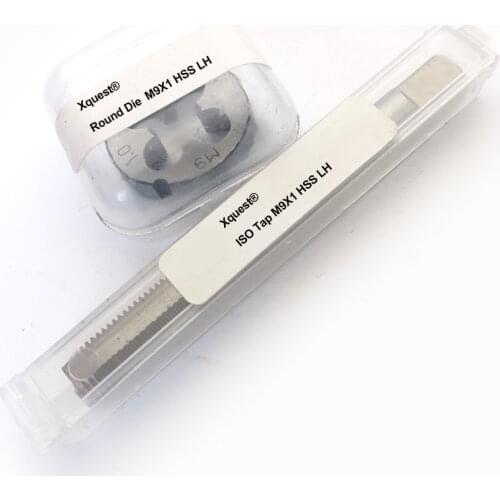 2pcs HSS Metric Thread Left hand Tap and Die set M9 M9X1.25 M9X1 LH Machine Screw Straight Flute plug taps round dies sets M9*1