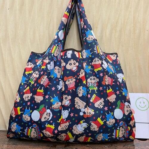 Large Size Nylon Womens Shopper Reusable Foldable Bag Shopping Bag Handbag Environmental Bag Out Shoulder Bag