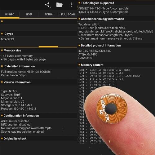 NFC Bluetooth FPC On-Metal Sticker Tag With Genuine RFID Chip Ntag213 Universal Small Size [DIA10mm] Free Shipping 5/10PCS