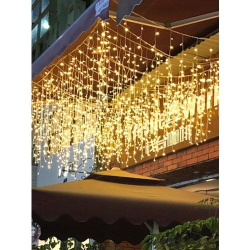 Icicle lights waterfall lights colored lights flashing lights string lights starry lights outdoor waterproof decorative curtains