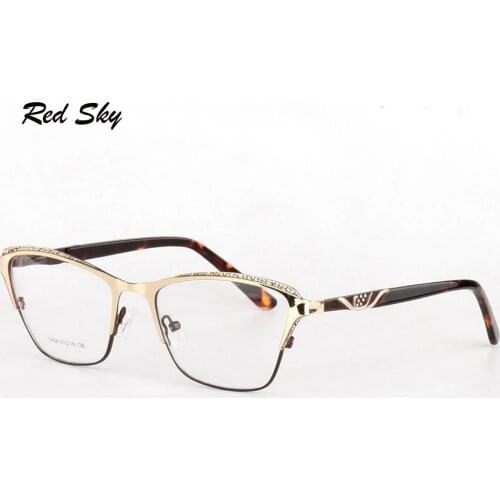 Optical Glasses Spectacle Frame For Men Women Cat Eye Glasses Prescription Frame Crystal Diamond Frame Luxury Brand Designer