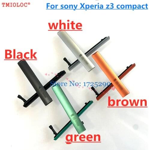 TMIOLOC Original SIM Card Micro SD USB Charging Slot Port Dust Plug Block Cover For Sony Xperia Z3 Compact Z3c mini D5803 D5833