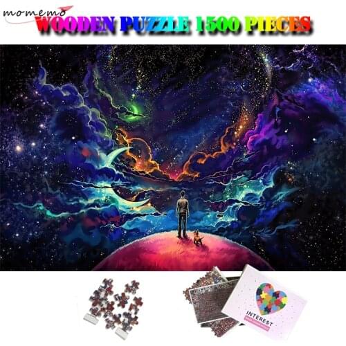 MOMEMO Dreamy Starry Sky 1500 Piece Puzzles Adults Jigsaw Puzzle Wooden Puzzle Toys Customized Difficult 1500 Pieces Puzzle Toys