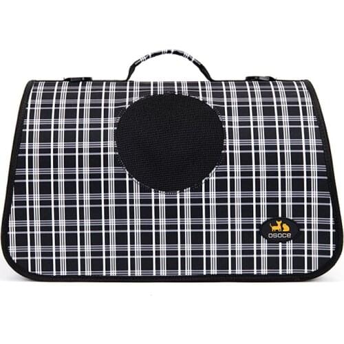 Pet Carier for Small Dogs Sturdy Plaid Breathable Dog Carrier Bag Large Capacity Travel Bag Portable Kennel for Cats or Puppies