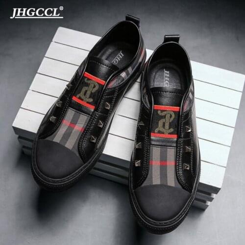 Casual mens shoes cowhide fashion soft-soled leather loafers Youth shoes brand designer sneakers A80