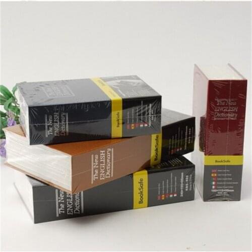 Size L 4/Color Hidden Box Security Lock Key English Dictionary Lock Strongbox Steel Simulation Book 265*200*65mm