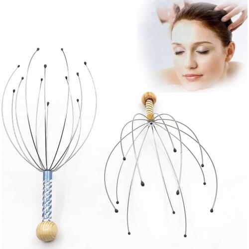 Roller Anti-stress Tens Pain Relief Octopus Head Scalp Neck Stress Release Relax Massager Claw Face Skin Care Lift Tools
