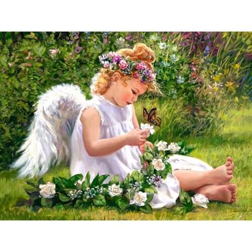 Garden angel girl 5D Diamond Painting Kits Full Square Drill Cross Stitch Diamond Embroidery Diamond Mosaic Home Picture AA1343