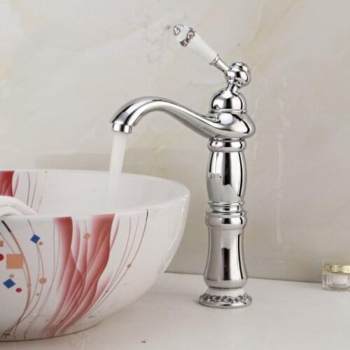Silver Basin Faucet European Style All Copper Antique Tap Retro Single Basin Washbasin Artistic Cold And Hot Faucet Mixer Taps