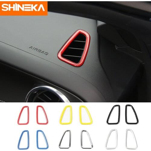 SHINEKA Car Dash Board Left & Right Air Outlet Vent Ring Sticker Decal Trim For Chevrolet Camaro 2017 Interior Accessories