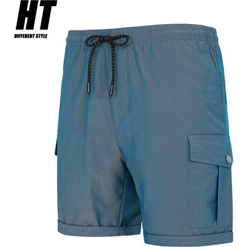 Summer Multi-pocket Cargo Shorts Men Laser Gradient Casual Workout Mens Shorts Loose Drawstring Cargo Shorts Pants Male 2021