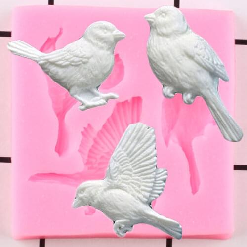 3D Birds Silicone Molds DIY Party Candy Chocolate Baking Mold Cupcake Topper Fondant Cake Decorating Tools Soap Resin Clay Mould