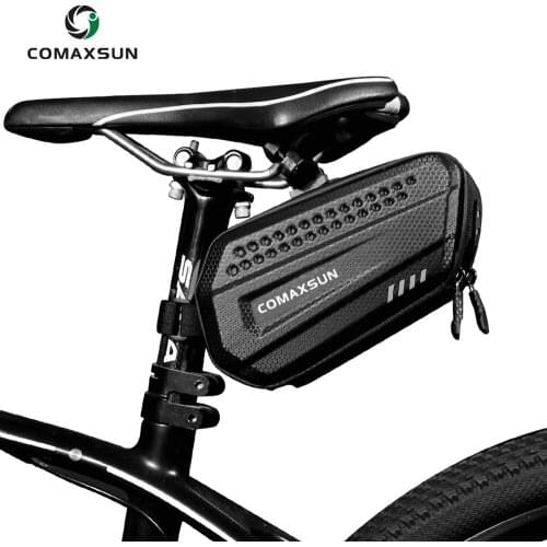 COMAXSUN Rainproof Bicycle Bag Shockproof Bike Saddle Bag For Refletive Rear Large Capatity Seatpost MTB Bike Bag Accessories