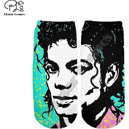 PLstar Cosmos Pop King Singer Musician Michael Jackson HipHop 3DPrint Women/Men/Boy/Girl Cotton Funny Casual Short Ankle Socks 2