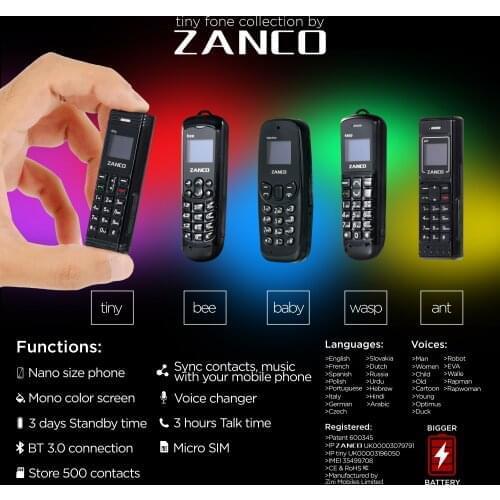ZANCO x 5 tiny fone collection mixed zanco mini phones cellular phone unlocked cell phone Buy factory direct