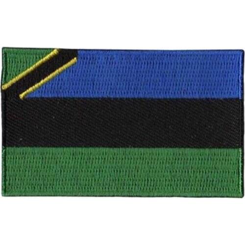 Zanzibar Country Embroidery Patches Personalized Fabric Labels Twill with Flat Broder and Iron On Backing Custom and MOQ50pcs