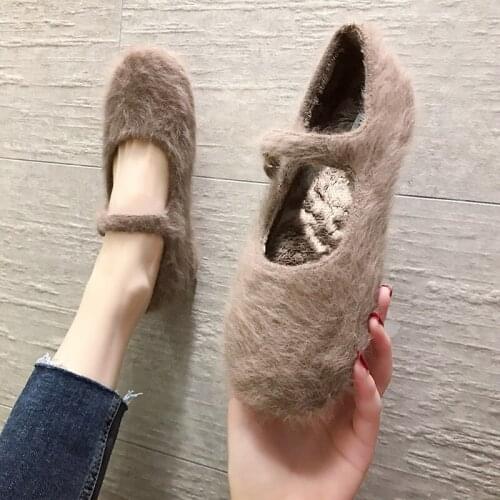 2020 Flat Shoes Women High Quality Solid Winter Warm Female Shoes Buckle Loafers Wild Fashion New Woman Flat Shoes W36-51