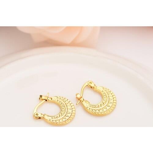 Bangrui golden earrings girls Dubai gold earrings Turkish Egyptian Algeria Indian Moroccan Saudi gold earrings wedding gifts