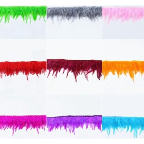 1 Meter/Lot Chicken Cock Feathers Trim Fringe Pheasant Feathers for Crafts for Jewelry Making Clothing Wedding Decoration Plumes