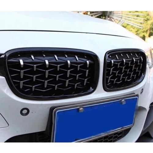 1 Pair 5 Series F10 Front Kidney Grille for Bmw 5 Series F10 2014- 520I 525I 528I Diamond Grille Meteor Style Front Bumper G