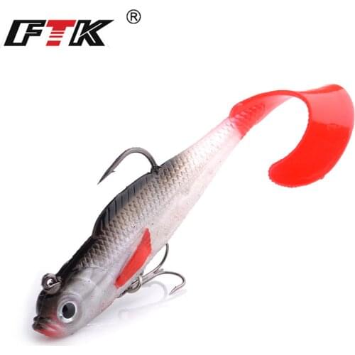 1pc Jig Lead Head Fishing Lures 8cm/8.5g 10cm/21g PVC Soft Lures Swimbait Wobblers Shad Bait with Treble Hook Carp Fishing