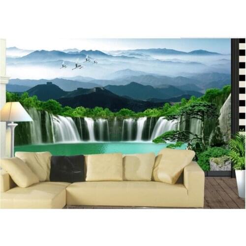 3d stereoscopic wallpaper Home Decoration 3d landscape background wall welcoming pine photo mural wallpaper