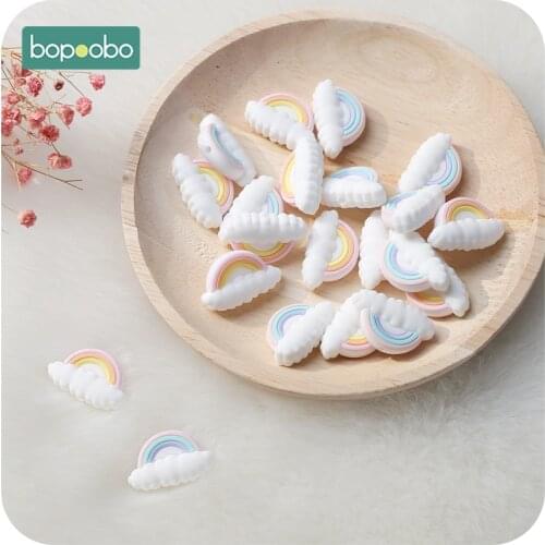 5pc Silicone Beads Tiny Rod Rodent Food Grade Baby Teether Rainbow Mini Cloud DIY Pacifier Chain Nursing Bracelet Baby Product