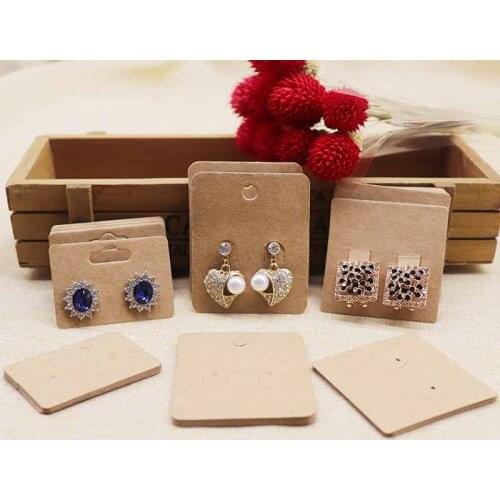 50pcs Kraft Earring Card dOt Earring Display Card Holder Blank Kraft Paper Tags for DIY Ear3 sizes