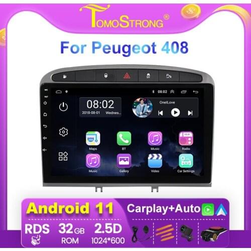 Tomostrong Android Car Stereo For 2010 2011 2012 2013 2014 2015 2016 PEUGEOT 308 408 GPS Navigation Radio Head Unit BT Wifi SWC