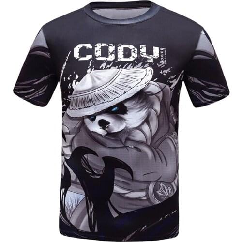 Cody Lundin 2021 Fashion Children MMA BJJ Sportswear Wholesale Design Sublimation Kids Short Sleeve RashGuard 3d print Tshirt