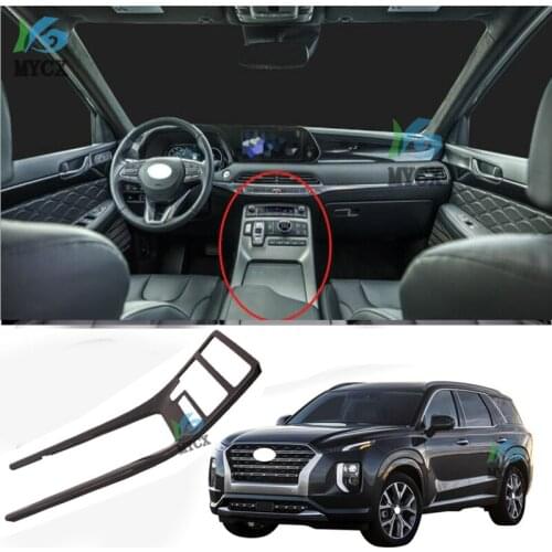 For Hyundai Palisade 2020 Carbon Fiber ABS Car Interior Gear Shift Knob Frame Cover Trim Moldings Car Styling Accessories