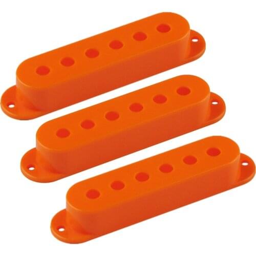 FLEOR 3pcs 50/50/52mm ST Single Coil Pickup Cover Orange Plastic for Electric Guitar