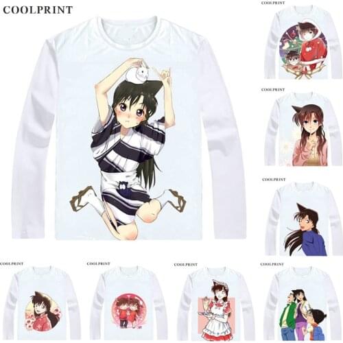 Rachel Moore Mouri Ran Mori T Shirt Meitantei Conan Case Closed Detective Men T-shirt Casual Vintage TShirt Long Sleeve Shirts