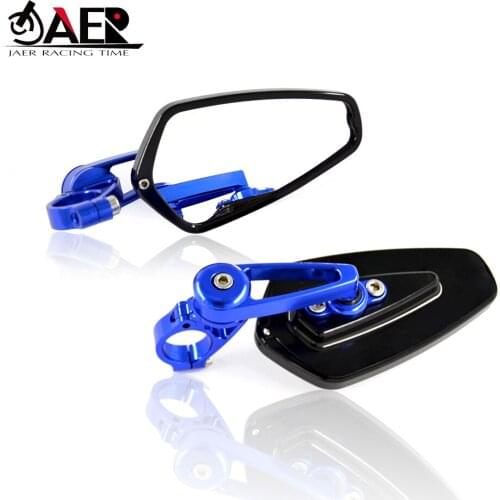 JAER Universal 7/8" 22mm Motorcycle HandleBar End Mirrors Motorbike Folding Handle Bar End Side Rear View Mirror