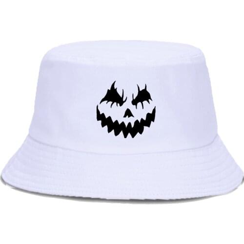 Halloween Pumpkin Smiley Fishermans Caps Summer New Foldable Bucket Hats Outdoor Unisex Beach Panama Hat Sun Shade Cotton Cap