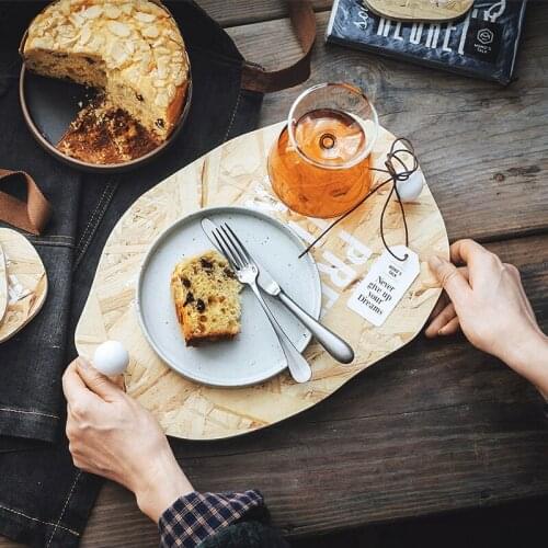 Nordic Style Creative Desserts Plates Natural Pine Wood Storage Tray Eco Home Fruits/Nuts Dish Tableware Mats Kitchen Supplies