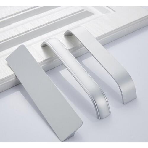 Kitchen Cabinet Knobs Handles Zinc Alloy Modern Silver Furniture Handle for Cabinet Drawer Pulls Hardware 96mm/128mm
