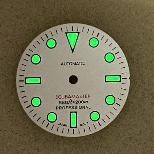 Shell modified dial 28.5MM green luminous, suitable for Japanese NH35/NH36/4R36 movement nh35 dial